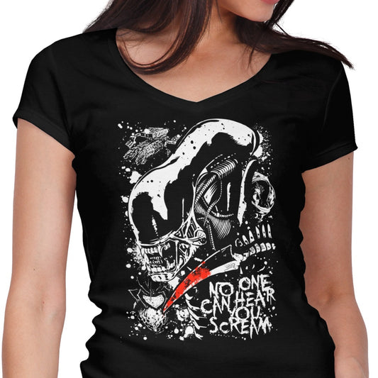 Screaming in Space - Women's V-Neck