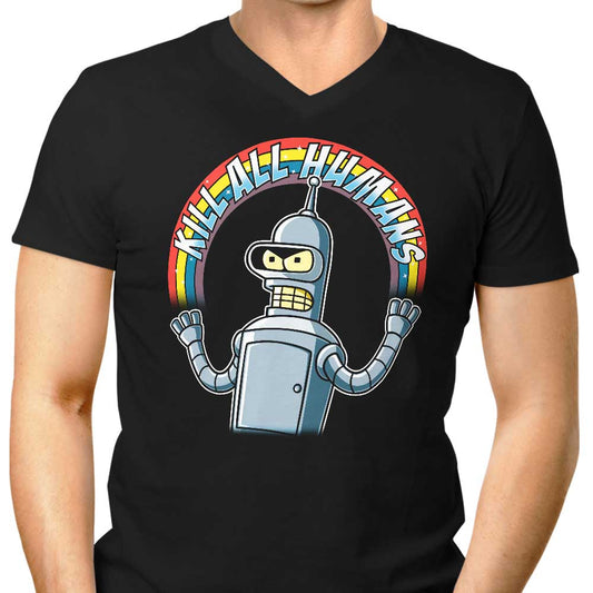 Shiny Metal Robot - Men's V-Neck
