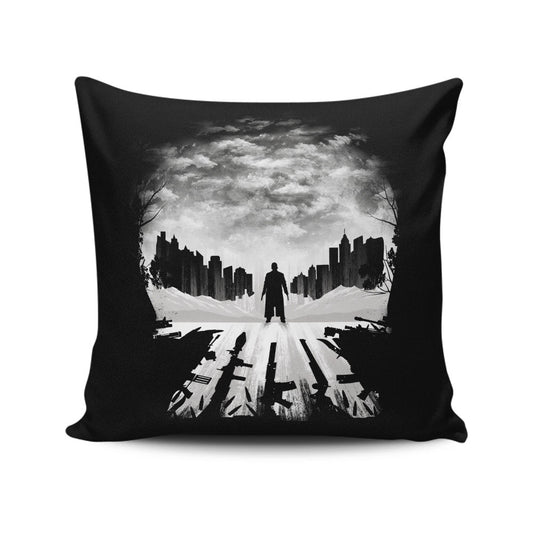 Skull City Silhouette - Throw Pillow