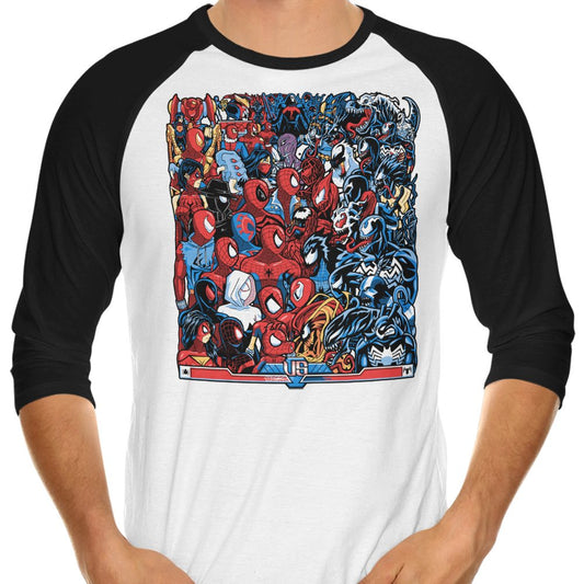 Spiders vs. Symbiotes - 3/4 Sleeve Raglan T-Shirt
