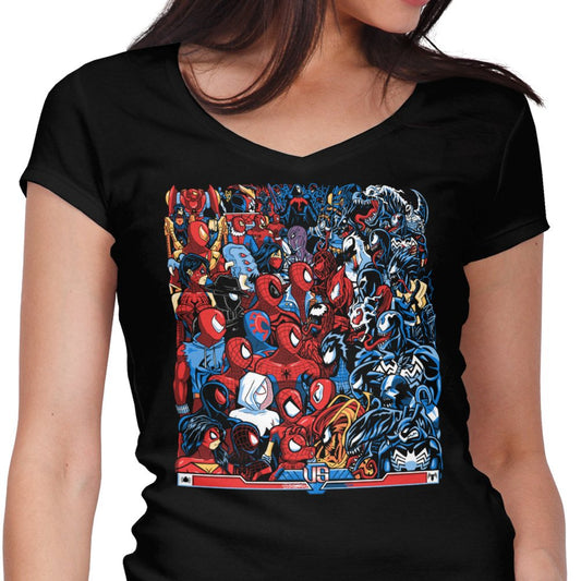 Spiders vs. Symbiotes - Women's V-Neck