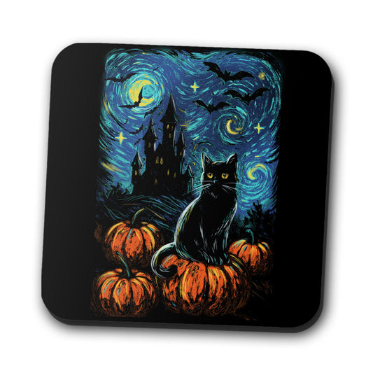 Starry Black Cat - Coasters