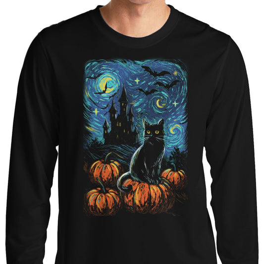 Starry Black Cat - Long Sleeve T-Shirt