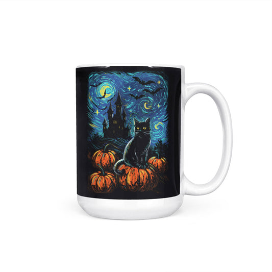 Starry Black Cat - Mug