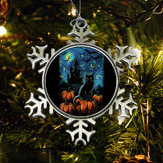 Starry Black Cat - Ornament