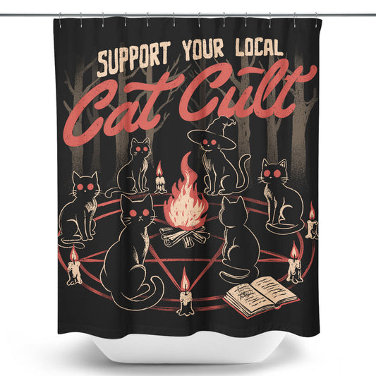 Support Your Cat Cult - Shower Curtain