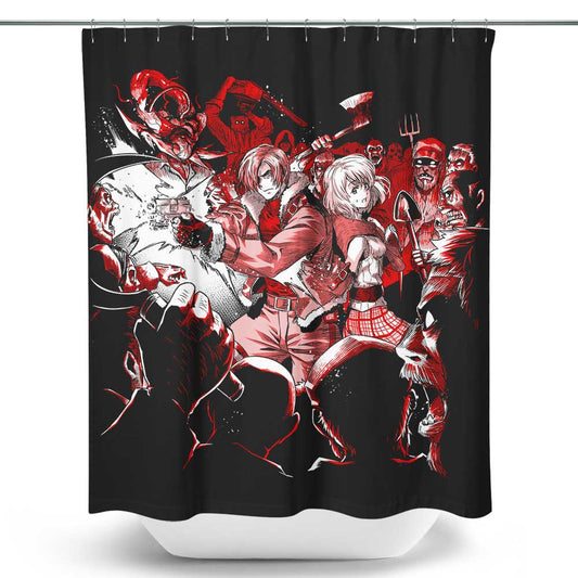 Surrounded by Evil - Shower Curtain