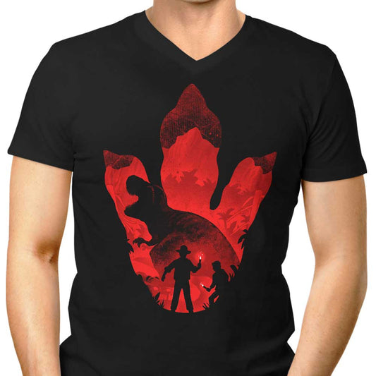 T-Rex Footprint - Men's V-Neck