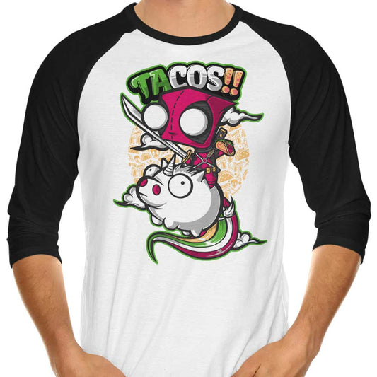Tacos and Unicorns - 3/4 Sleeve Raglan T-Shirt
