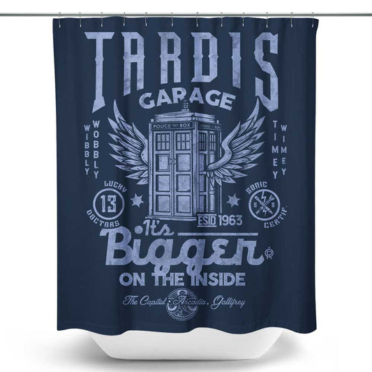 Tardis Garage - Shower Curtain