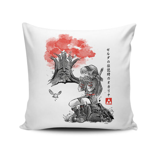 The Great Deku Sumi-e - Throw Pillow