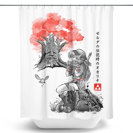 The Great Deku Sumi-e - Shower Curtain