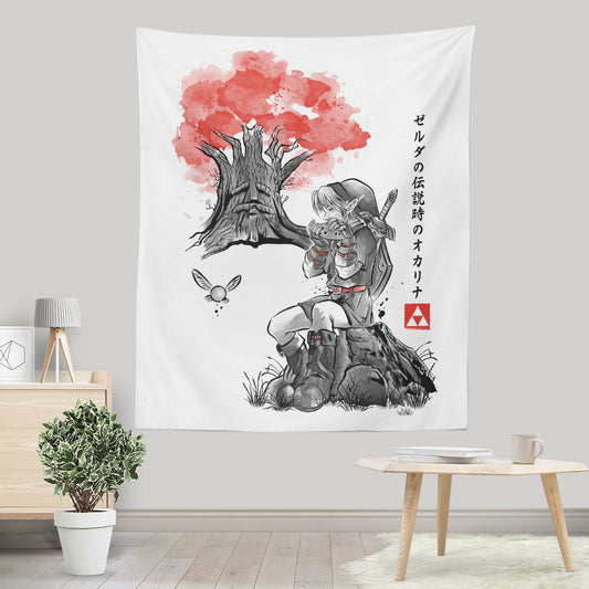 The Great Deku Sumi-e - Wall Tapestry