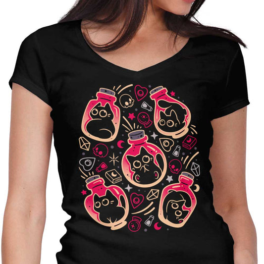 Tiny Bottled Kittens - Women's V-Neck