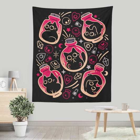Tiny Bottled Kittens - Wall Tapestry