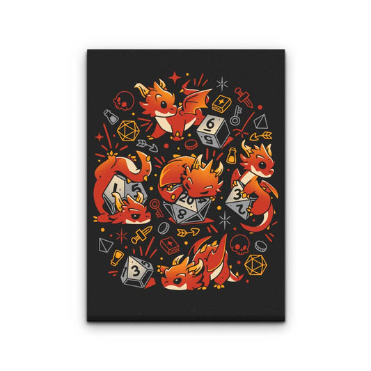 Tiny Dragon Dice - Canvas Print