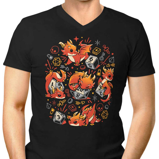 Tiny Dragon Dice - Men's V-Neck