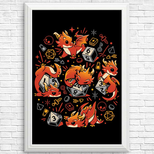 Tiny Dragon Dice - Posters & Prints