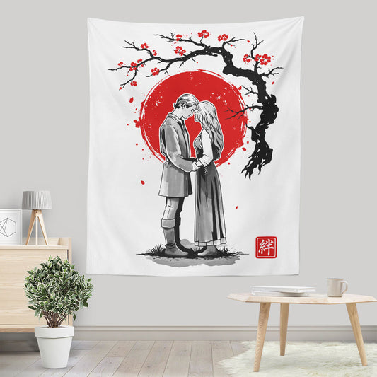 True Love Sumi-e - Wall Tapestry