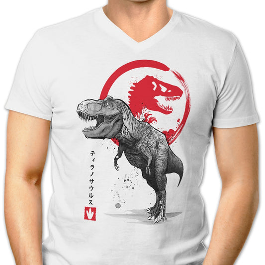 Tyrannosaurus Sumi-e - Men's V-Neck