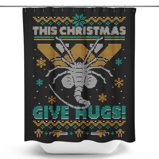 Ugly Xmas Hugs - Shower Curtain