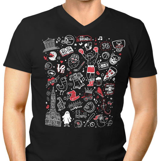 Upsides Doodles - Men's V-Neck