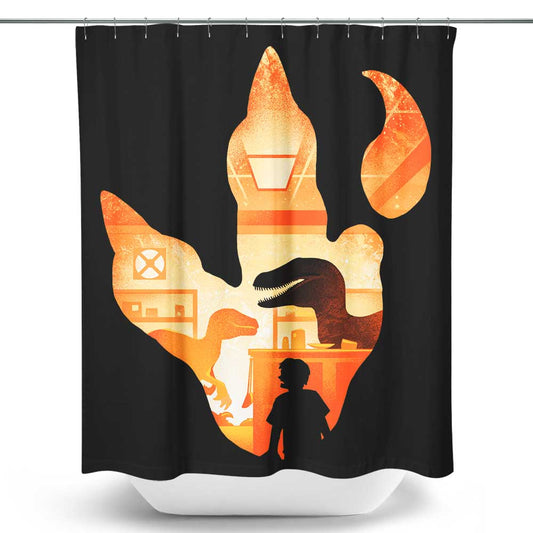 Velociraptor Footprint - Shower Curtain