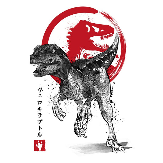 Velociraptor Sumi-e - Women's V-Neck