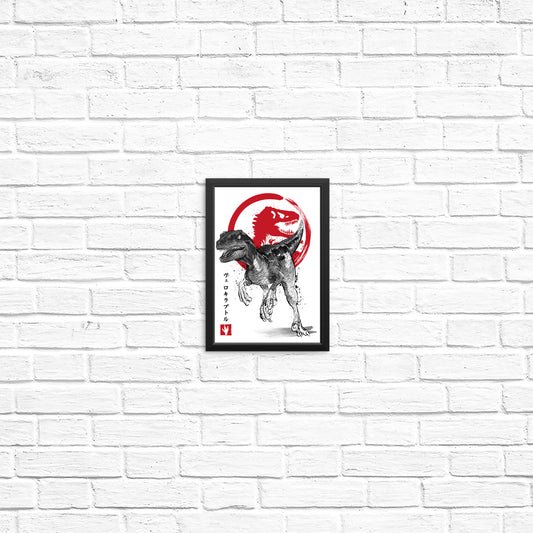 Velociraptor Sumi-e - Posters & Prints