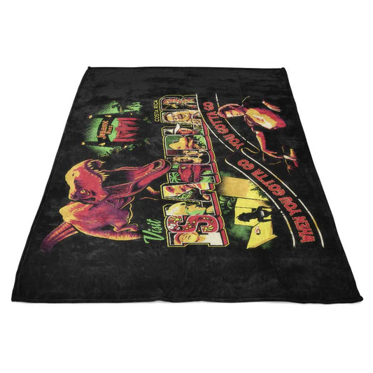 Visit Isla Nublar - Fleece Blanket