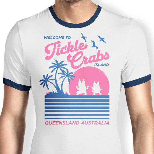 Welcome to Tickle Crabs Island - Ringer T-Shirt