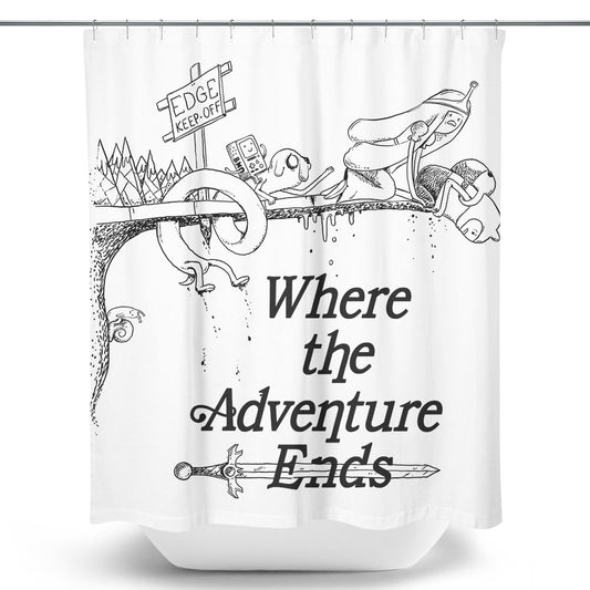 Where the Adventure Ends - Shower Curtain
