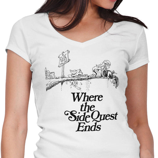 Where the Side Quest Ends - Women's V-Neck