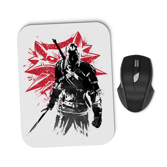 White Wolf Sumi-e - Mousepad