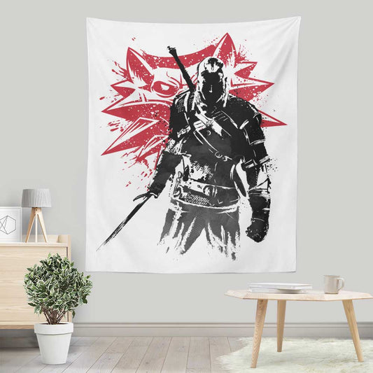 White Wolf Sumi-e - Wall Tapestry