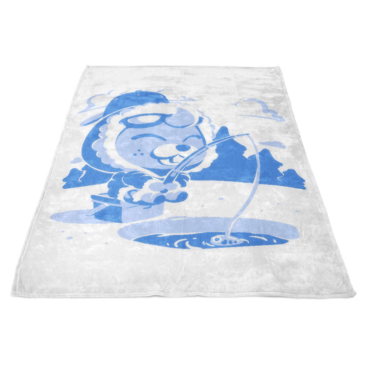 Winter Fishing - Fleece Blanket