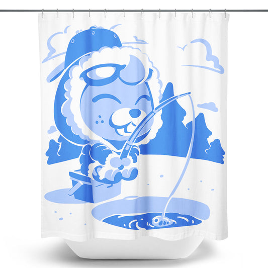 Winter Fishing - Shower Curtain