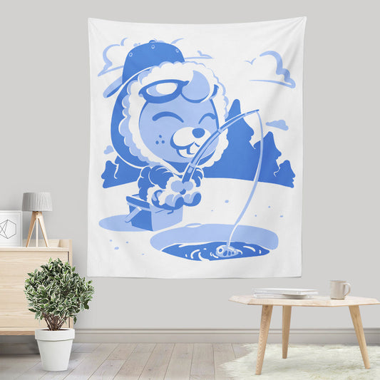 Winter Fishing - Wall Tapestry