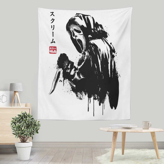 Woodsboro Killer Sumi-e - Wall Tapestry