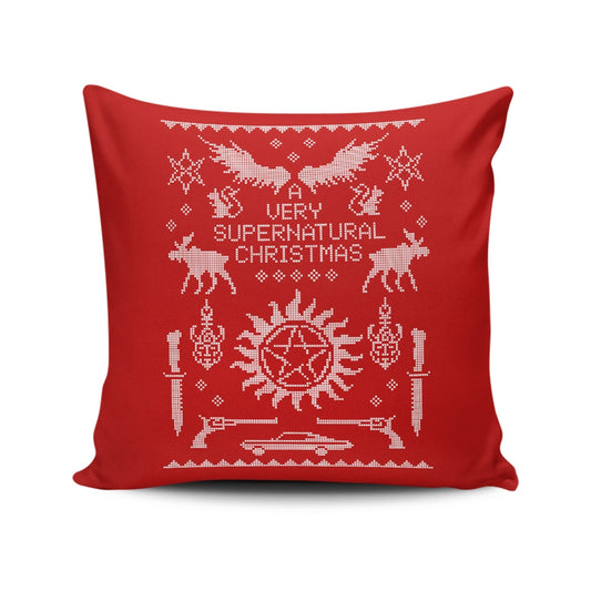 A Very SPN Sweater - Throw Pillow