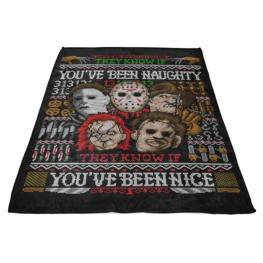 An Ugly Slasher Sweater - Fleece Blanket