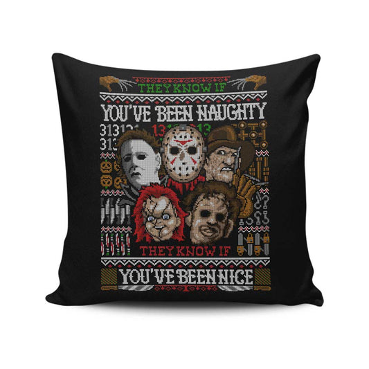 An Ugly Slasher Sweater - Throw Pillow
