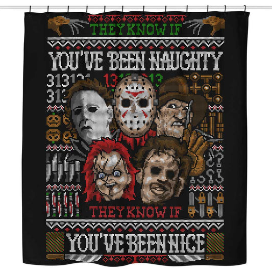 An Ugly Slasher Sweater - Shower Curtain