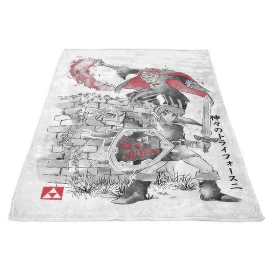 Between Worlds Sumi-e - Fleece Blanket