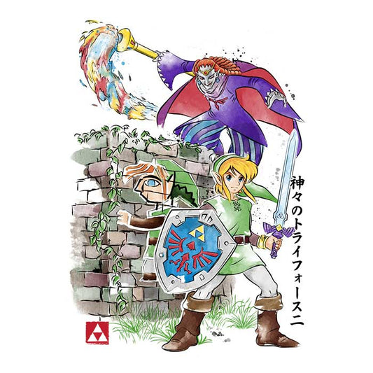 Between World's Watercolor - 3/4 Sleeve Raglan T-Shirt