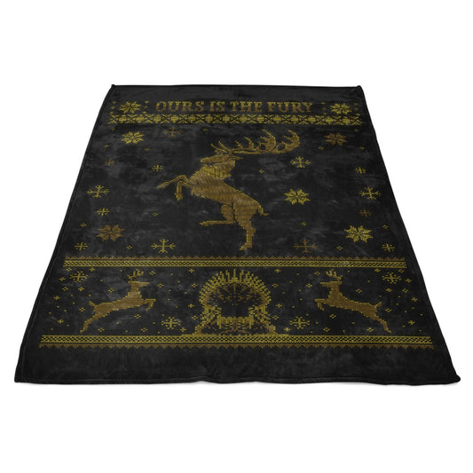 Black Stag Sweater - Fleece Blanket