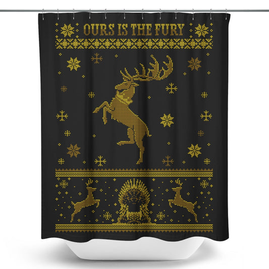 Black Stag Sweater - Shower Curtain