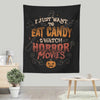 Candy and Horror Movies - Wall Tapestry