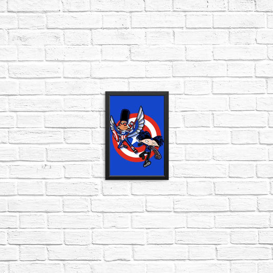 Captain Tallhair and Football Soldier - Posters & Prints