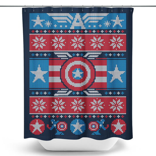 Captain's Christmas Sweater - Shower Curtain